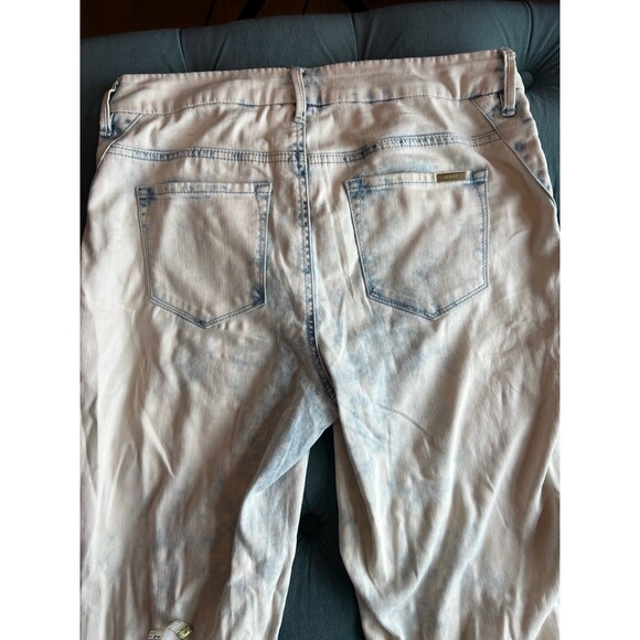 Chicos Jeans Womens 0 US 4 Acid Washed Blue Pants Tall Stretch - Picture 7 of 10